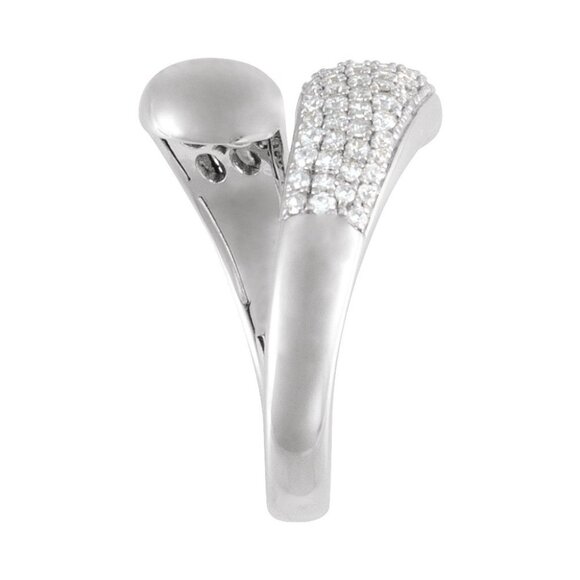 14K White Gold 1/2 CTW Lab-Grown Diamond Bypass Ring – A Modern Twist - Picture 4 of 5